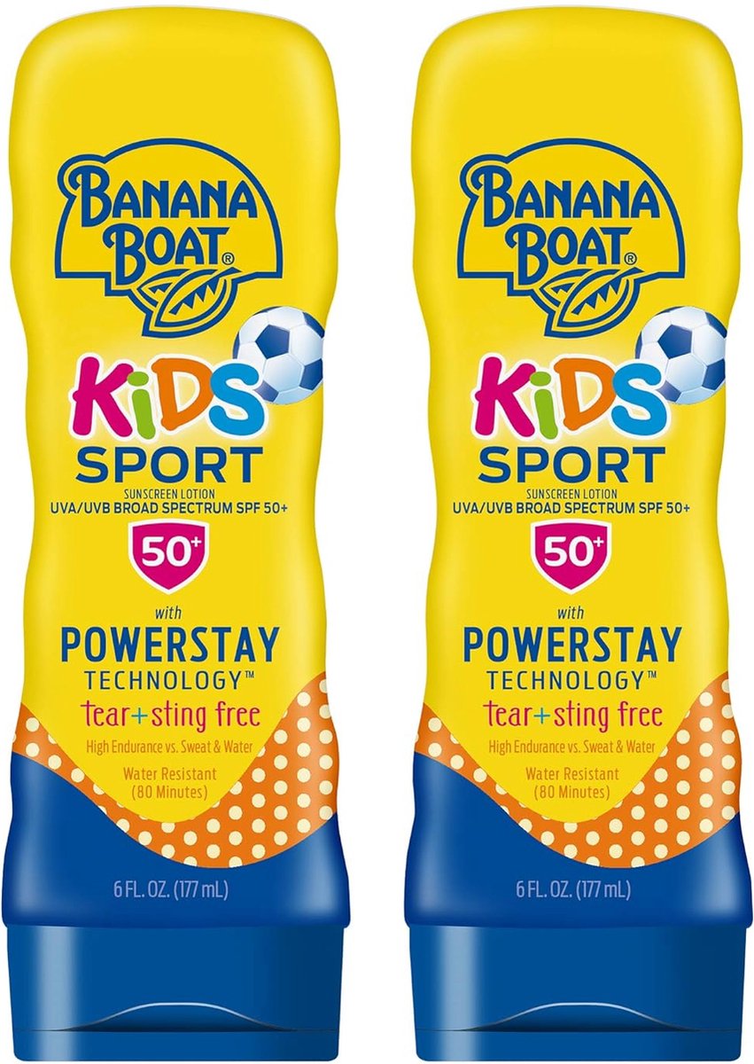 Goedkoopste Banana Boat Kids Sport Broad Spectrum Sunscreen Lotion - zonbescherming - zonnebrand crème - SPF 50 - Kinderen - Voordeelverpakking - 2 stuks