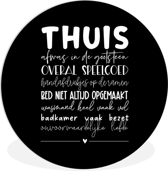 Wall Circle - Wall Circle Indoor - Maison - Proverbes - Amour - 140x140 cm - Décoration murale - Peintures Ronds