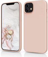 Solid hoesje Soft Touch Liquid Silicone Flexible TPU Cover - Geschikt voor: iPhone 11 Pro Max - Sand pink
