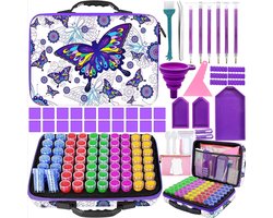 Diamond Painting Opbergdoos - Met 70 Vakken - Met Accesoires - Voor Volwassenen En Kinderen - Volledig Pakket - Gemaakt van Hoogwaardig Materiaal - Georganiseerd en Draagbaar