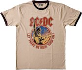 AC/DC - Let There Be Rock Tour '77 Heren T-shirt - S - Creme