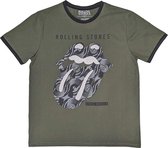 The Rolling Stones - Black & White Tongue Heren T-shirt - S - Groen