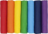 7 stuks katoen patchwork regenboog stof 17,7 x 19,68 inch effen kleur katoen textiel bundels voor decoratie naaien quilten DIY ambachten kussens tassen handwerk (regenboog)