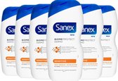 Sanex Douchegel - Dermo Sensitive - Voordeelverpakking 6 x 500 ml
