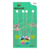 Bixorp Friends BFF Ketting voor 2 met Schattige Koala - Magnetische Vriendschapsketting - Cadeau voor Beste Vrienden - Zilverkleurig met Dubbele Hangers! - 45+5cm