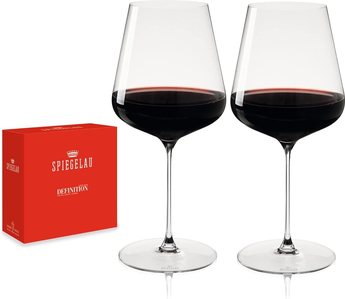 2-delige Bordeauxglazen set, kristalglas, 750 ml, definitie,