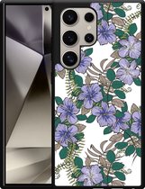 Cazy Hardcase Hoesje geschikt voor Samsung Galaxy S24 Ultra Purple Flowers