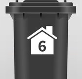 Kliko/Container Sticker met Huisnummer - Wit
