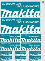 12x Gepersonaliseerde Eigendom Van Makita Stickers | 3 Maten | Gelamineerd