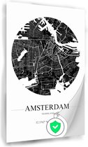 Kaart Amsterdam poster - Amsterdam poster - Poster map Amsterdam - Moderne poster - Slaapkamer poster - Schilderijen & posters - 60 x 90 cm