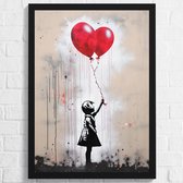 Street Art Banksy Little Girl With Balloons Poster - Graffiti Art Poster - Posters Geschikt om in te lijsten - 61 x 91,5 cm (A1)