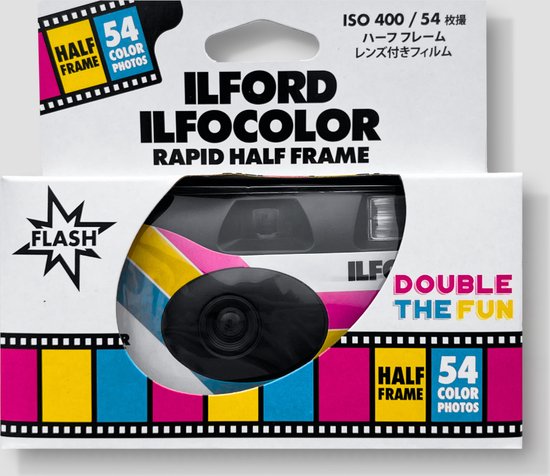 Foto: Ilford ilfocolor rapid half frame wegwerpcamera single use 54 kleuren foto s met flits