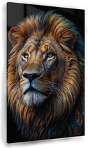 Peinture lion - Peinture lion sur verre - Peinture sur Glas animaux - Peinture moderne - Plexiglas - Art mural - 80 x 120 cm 5mm