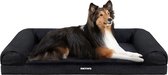 Orthopedisch hondenbed, hondenbank, hoge rand, hondenmand, afneembaar en wasbaar, voor grote honden en middelgrote honden, grijs, 106 cm