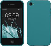 kwmobile telefoonhoesje geschikt voor Apple iPhone 4 / 4S - Hoesje voor smartphone - Back cover in mat petrol