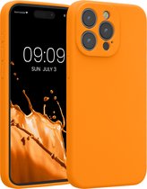 kwmobile telefoonhoesje geschikt voor Apple iPhone 15 Pro Max - TPU backcover met siliconen coating - Smartphone case in fruitig oranje