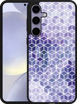 Cazy Hardcase Hoesje geschikt voor Samsung Galaxy S24+ Paars Hexagon Marmer