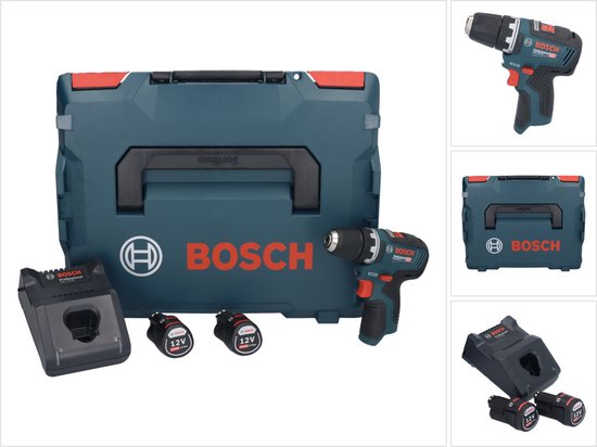 Bosch GSR 12V-35 Professionele accuboormachine 12 V 35 Nm borstelloos + 2x accu 2.0 Ah + lader + L-Boxx