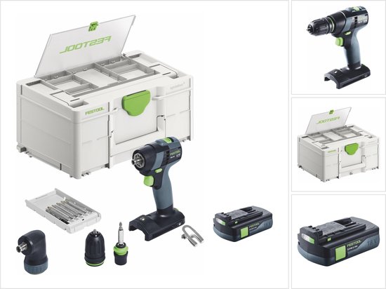 Festool TXS 18-basisset accuboormachine 18 V 40 Nm borstelloos + 1x accu 3,0 Ah + Systainer - zonder oplader