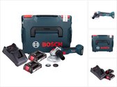 Bosch GWS 18V-10 Professionele accu haakse slijper 18 V 125 mm borstelloos + 2x accu 2.0 Ah + lader + L-Boxx