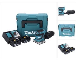Makita DBO 482 RGJ accu-excentrische schuurmachine 18 V 112 x 102 mm + 2x accu 6,0 Ah + oplader + Makpac