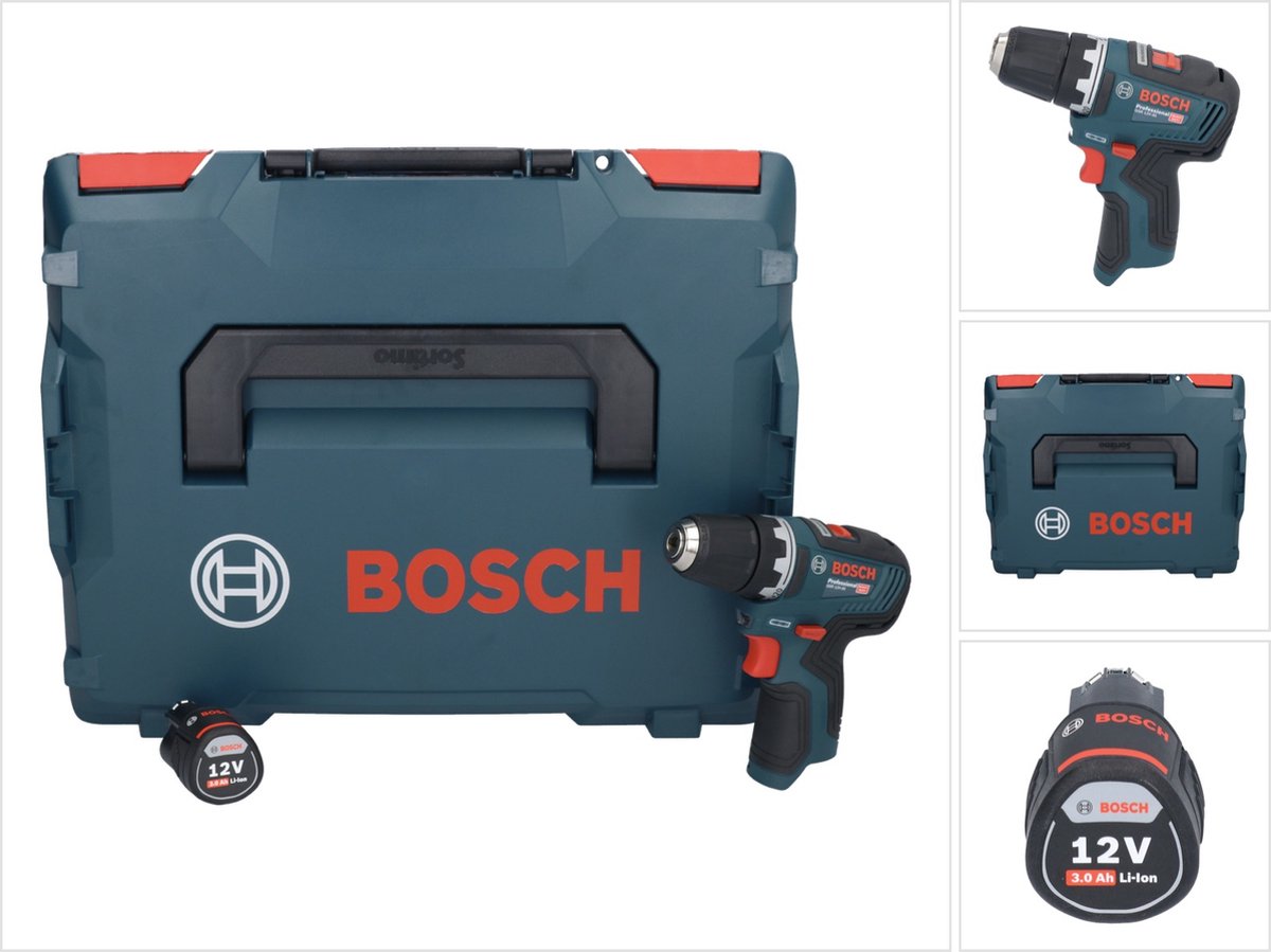 Bosch GSR 12V-35 Professionele accuboormachine 12 V 35 Nm borstelloos + 1x oplaadbare accu 3.0 Ah + L-Boxx - zonder oplader