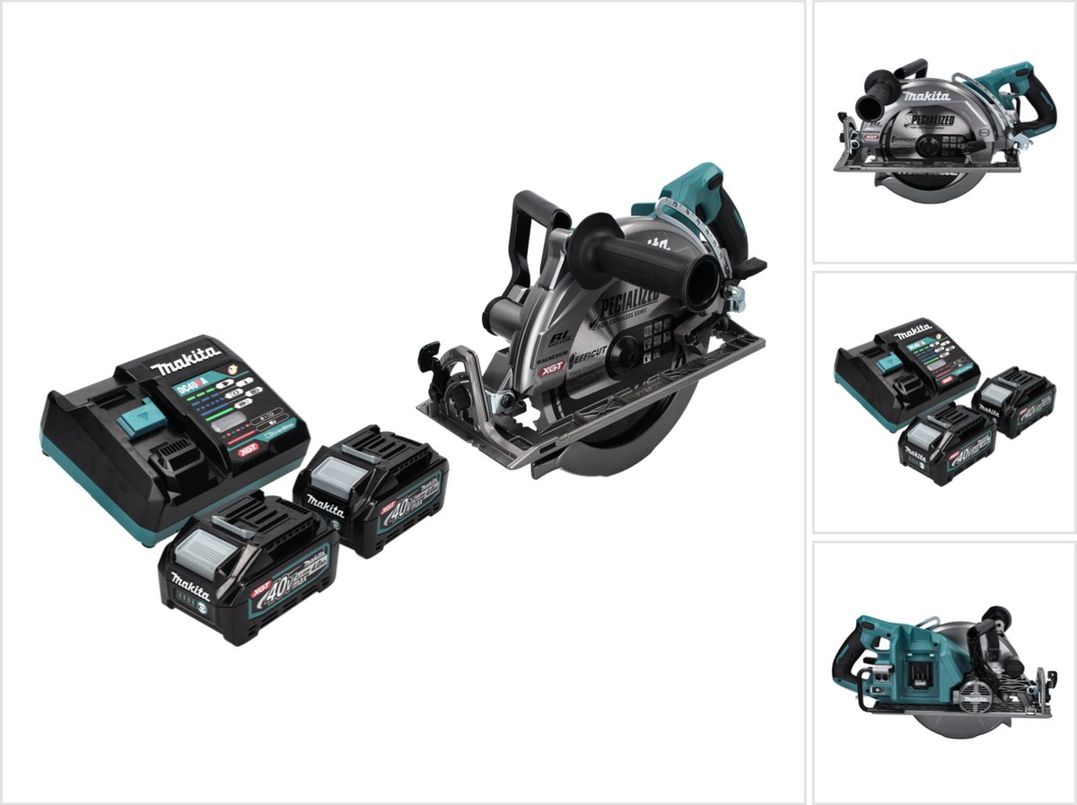 Makita RS 002 GM2 accu-handcirkelzaag 40 V max. 260 mm borstelloos + 2x accu 4,0 Ah + oplader