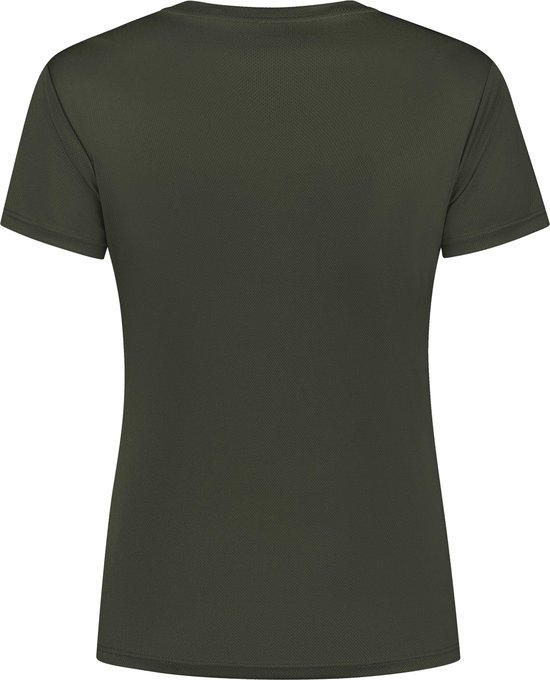 Legergroen dames t-shirt met korte mouwen en V-hals, merk Rogelli.