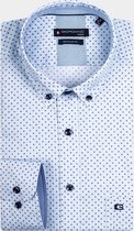Giordano Casual hemd lange mouw Blauw Ivy Minimal Squares Print 417015/60