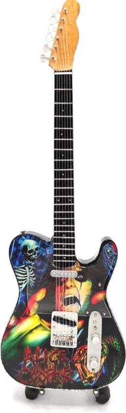 Mini gitaar Alice Cooper 25cm Miniature- Guitar-Mini -Guitar- Collectables-decoratie -gitaar-Gift--Kado- miniatuur- instrument-Cadeau-verjaardag - Merkloos