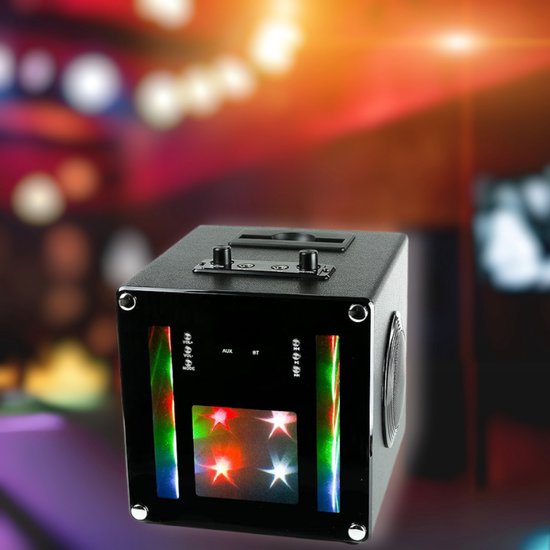 Karaoke Set Voor Volwassenen - Karaokesets Met 2 Microfoons + Geluidsgevoelige Lichten - Box + Draadloze Microfoon - 5W — afbeelding 2