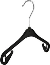 De Kledinghanger Gigant - 60 x Blousehanger / shirthanger / babyhanger NA26 kunststof zwart met rokinkepingen, 26 cm