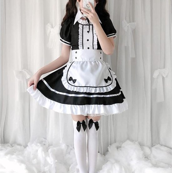 Foto: Cosplay anime betoverende anime maid elegance complete 7 delige set voor dames perfect voor halloween carnaval en cosplay plezier 