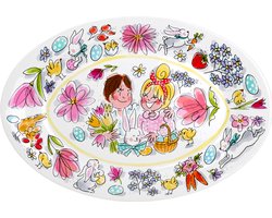 Blond Amsterdam schaal aardewerk happy easter 28.5x20x4cm multi
