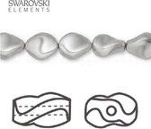 Swarovski Elements, 20 stuks Swarovski curve parels, 9x8mm, light grey, 5826
