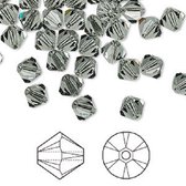 Swarovski Elements, 36 stuks Xilion Bicone kralen, 6mm, black diamond (5328)