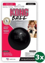Kong Extreme Bal - Rubber - Honden Speelgoed - M/L- Zwart - Ø 7.5 cm - 3 Stuks