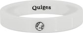 Quiges Stapelring Ring - Vulring Zirkonia - Dames - Keramiek wit - Maat 19 - Hoogte 4mm