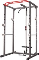 PH Fitness Multifunctioneel Squat Rack - Squatrek voor halter met gewichten - Pull-up bar en dip bar - Lat pulley - Power Rack - Home gym voor fitness en sport thuis - Krachtstation