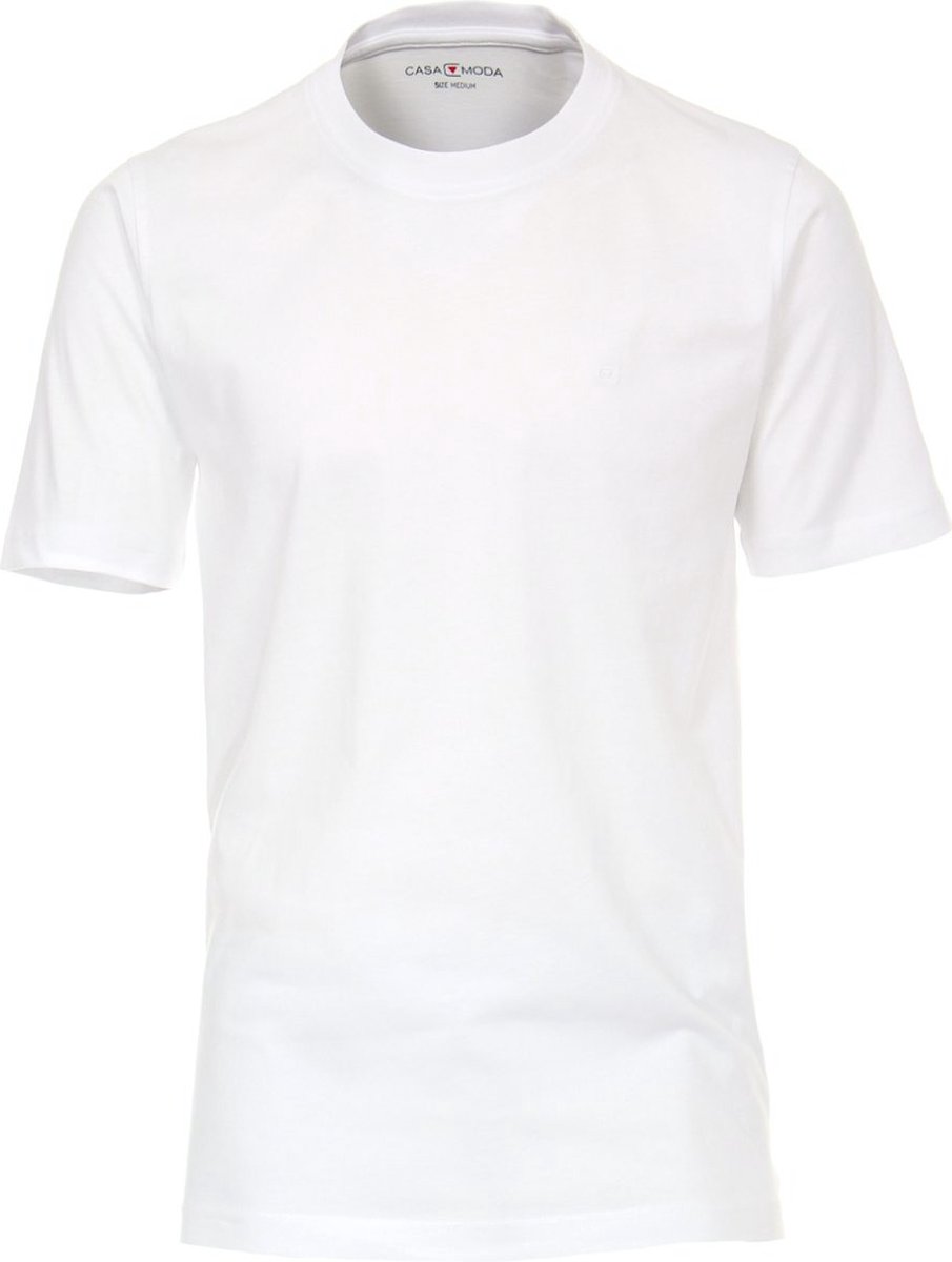 Casa Moda Basis T-shirt Katoen Ronde hals Wit 2-Pack - M