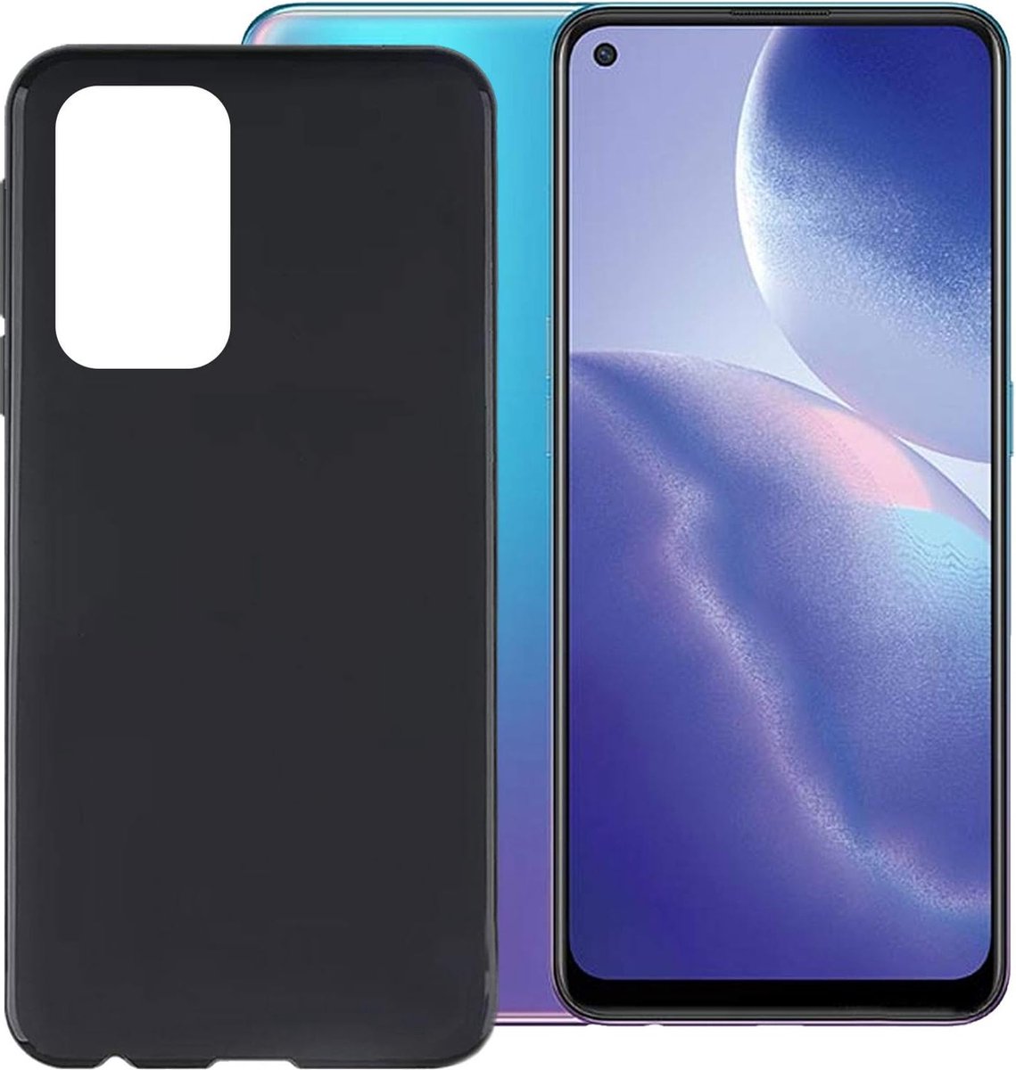 Flexibele achterkant Silicone hoesje Zwart Geschikt voor: Oppo A94 5G