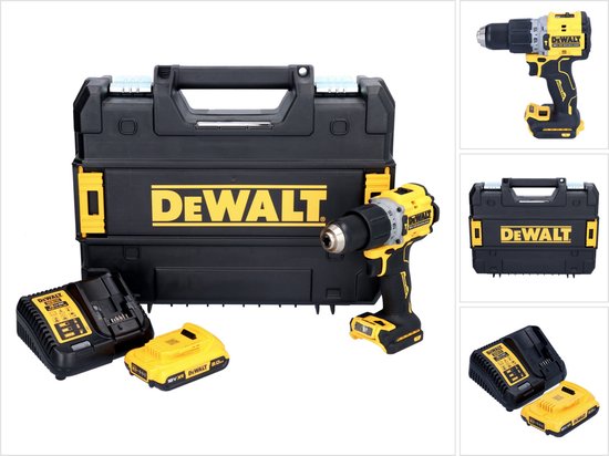 DeWalt DCD 805 D1T accu klopboormachine 18 V 90 Nm borstelloos + 1x oplaadbare accu 2.0 Ah + lader + TSTAK