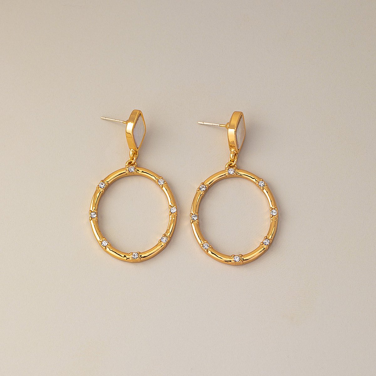 Helin Life Dames Oorhangers-Oorbellen goud-Oorbellen meisje -Grote Oorhangers Goudkleurig-925 Tremella naald hypoallergeen - Schaalelement&Zirkonia-Geschenken