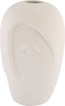 House Nordic Keramische Vaas - Vaas van zandkeramiek met gezicht 12,5x13x19,5 cm