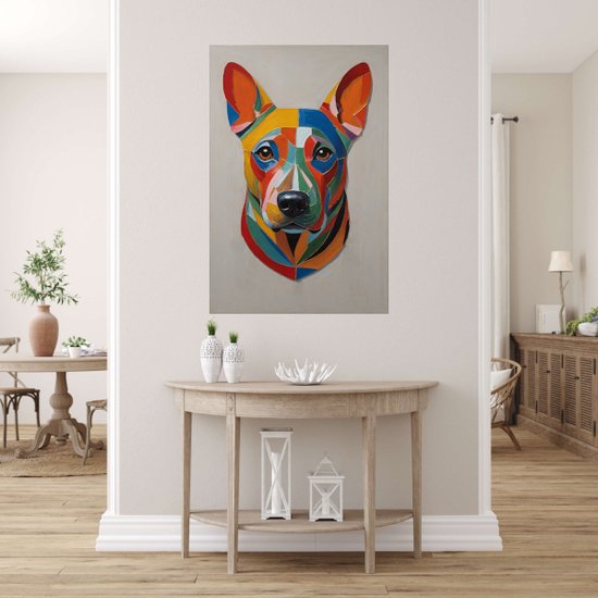 Tableau chien coloré - Tableau chien - Tableau coloré - Décoration murale industrielle - Tableaux plexiglas - Décoration murale salon - 80 x 120 cm 5mm