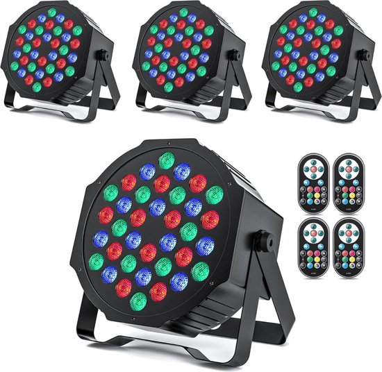 JONRRYIN Disco Light, 3-in-1 Party Lights, DJ Lights with Music Control, Disco Light with Remote Control and 128 Patterns for Parties, Birthday Parties, Pubs