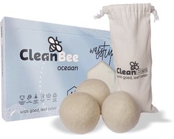 CleanBee® XXL Drogerballen 3 stuks met wasstrips 96 wasbeurten Oceaan - Wasmiddeldoekjes - Wasverzachter - Combipakket - Wasmiddel - Wasvellen - Detergent Sheets - Eco Laundry Strips - Microplasticvrij - Biologisch - Eco Wasstrips - Duurzaam