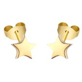 Aramat jewels ® - Mini zweerknopjes oorbellen ster goudkleurig chirurgisch staal 3mm