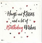Wenskaart - Kaart - Hugs and Kisses and a lot of Birthday Wishes
