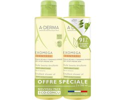 A-DERMA Exomega Control Emolliërende Reinigingsolie Antikras Set van 2 x 500 ml